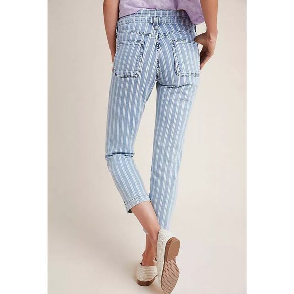 NEW NWT Anthropologie Pilcro High-Rise Slim Acid Wash Striped Jeans Size 29 - Picture 3 of 14